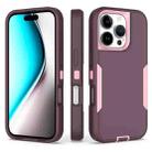 For iPhone 16 Pro 2 in 1 Magnetic PC + TPU Phone Case(Purple Red+Pink) - 1