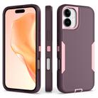 For iPhone 16 Plus 2 in 1 Magnetic PC + TPU Phone Case(Purple Red+Pink) - 1