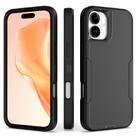 For iPhone 16 Plus 2 in 1 Magnetic PC + TPU Phone Case(Black) - 1