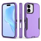 For iPhone 16 2 in 1 Magnetic PC + TPU Phone Case(Purple+Black) - 1