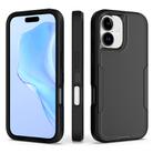 For iPhone 16 2 in 1 Magnetic PC + TPU Phone Case(Black) - 1