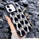 For iPhone 12 Little Love Electroplated Phone Case(Black) - 1