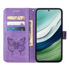 For Huawei Mate 60 Embossed Butterfly Leather Phone Case(Purple) - 3