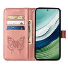 For Huawei Mate 60 Embossed Butterfly Leather Phone Case(Rose Gold) - 3