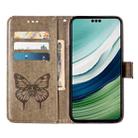 For Huawei Mate 60 Pro Embossed Butterfly Leather Phone Case(Grey) - 3