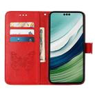 For Huawei Mate 60 Pro Embossed Butterfly Leather Phone Case(Red) - 3