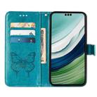 For Huawei Mate 60 Pro Embossed Butterfly Leather Phone Case(Blue) - 3