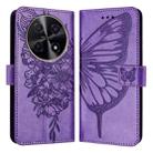 For Huawei Nova 12i 4G Global Embossed Butterfly Leather Phone Case(Purple) - 1