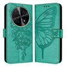 For Huawei Nova 12i 4G Global Embossed Butterfly Leather Phone Case(Green) - 1