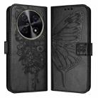 For Huawei Nova 12i 4G Global Embossed Butterfly Leather Phone Case(Black) - 1