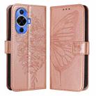 For Huawei Nova 12s 4G Global Embossed Butterfly Leather Phone Case(Rose Gold) - 1