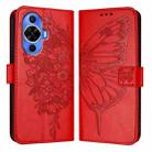 For Huawei Nova 12s 4G Global Embossed Butterfly Leather Phone Case(Red) - 1