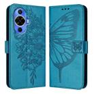 For Huawei Nova 12s 4G Global Embossed Butterfly Leather Phone Case(Blue) - 1
