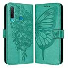 For Huawei Enjoy 9s/P Smart/P Smart+ 2019 Embossed Butterfly Leather Phone Case(Green) - 1