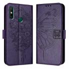 For Huawei Enjoy 20 SE/Y7a 4G/P Smart 2021 Embossed Butterfly Leather Phone Case(Dark Purple) - 1
