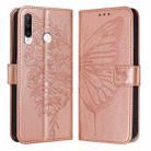 For Huawei P30 Lite / Nova 4e Embossed Butterfly Leather Phone Case(Rose Gold) - 1