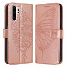 For Huawei P30 Pro Embossed Butterfly Leather Phone Case(Rose Gold) - 1