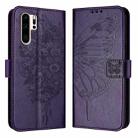 For Huawei P30 Pro Embossed Butterfly Leather Phone Case(Dark Purple) - 1