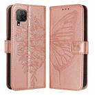 For Huawei P40 Lite 4G / Nova 6 SE Embossed Butterfly Leather Phone Case(Rose Gold) - 1