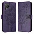 For Huawei P40 Lite 4G / Nova 6 SE Embossed Butterfly Leather Phone Case(Dark Purple) - 1