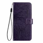 For Huawei P40 Lite 4G / Nova 6 SE Embossed Butterfly Leather Phone Case(Dark Purple) - 2