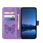For Huawei P50 Embossed Butterfly Leather Phone Case(Purple) - 3