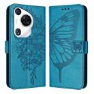 For Huawei Pura 70 Pro Embossed Butterfly Leather Phone Case(Blue) - 1