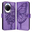 For Huawei nova 14 Ultra 5G Embossed Butterfly Leather Phone Case(Purple) - 2