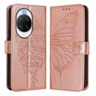 For Huawei nova 14 Ultra 5G Embossed Butterfly Leather Phone Case(Rose Gold) - 2