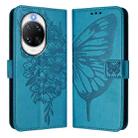 For Huawei nova 14 Ultra 5G Embossed Butterfly Leather Phone Case(Blue) - 2