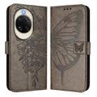 For Huawei nova 14 5G Embossed Butterfly Leather Phone Case(Grey) - 2