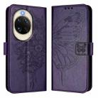 For Huawei nova 14 5G Embossed Butterfly Leather Phone Case(Dark Purple) - 2