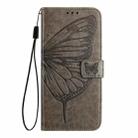 For Huawei Enjoy 80s 4G Embossed Butterfly Leather Phone Case(Grey) - 3
