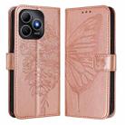 For Huawei Enjoy 80s 4G Embossed Butterfly Leather Phone Case(Rose Gold) - 2