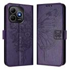 For Huawei Enjoy 80s 4G Embossed Butterfly Leather Phone Case(Dark Purple) - 2