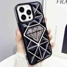 For iPhone 14 Pro Diamond Electroplated Glitter Paper Phone Case(Black) - 1