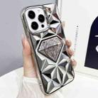 For iPhone 14 Pro Diamond Electroplated Glitter Paper Phone Case(Silver) - 1