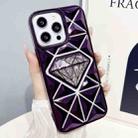 For iPhone 13 Pro Diamond Electroplated Glitter Paper Phone Case(Purple) - 1