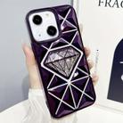 For iPhone 13 Diamond Electroplated Glitter Paper Phone Case(Purple) - 1