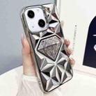 For iPhone 13 Diamond Electroplated Glitter Paper Phone Case(Silver) - 1