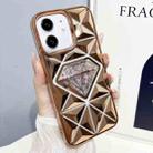 For iPhone 12 Diamond Electroplated Glitter Paper Phone Case(Gold) - 1