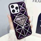 For iPhone 12 Pro Diamond Electroplated Glitter Paper Phone Case(Purple) - 1