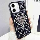 For iPhone 11 Diamond Electroplated Glitter Paper Phone Case(Black) - 1