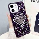 For iPhone 11 Diamond Electroplated Glitter Paper Phone Case(Purple) - 1
