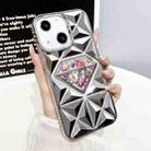 For iPhone 14 Diamond Electroplated Diamond Paper Phone Case(Silver) - 1