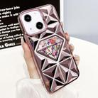 For iPhone 14 Diamond Electroplated Diamond Paper Phone Case(Pink) - 1