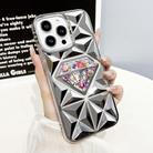 For iPhone 14 Pro Diamond Electroplated Diamond Paper Phone Case(Silver) - 1