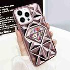 For iPhone 13 Pro Max Diamond Electroplated Diamond Paper Phone Case(Pink) - 1