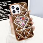 For iPhone 13 Pro Diamond Electroplated Diamond Paper Phone Case(Gold) - 1