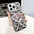 For iPhone 13 Pro Diamond Electroplated Diamond Paper Phone Case(Silver) - 1